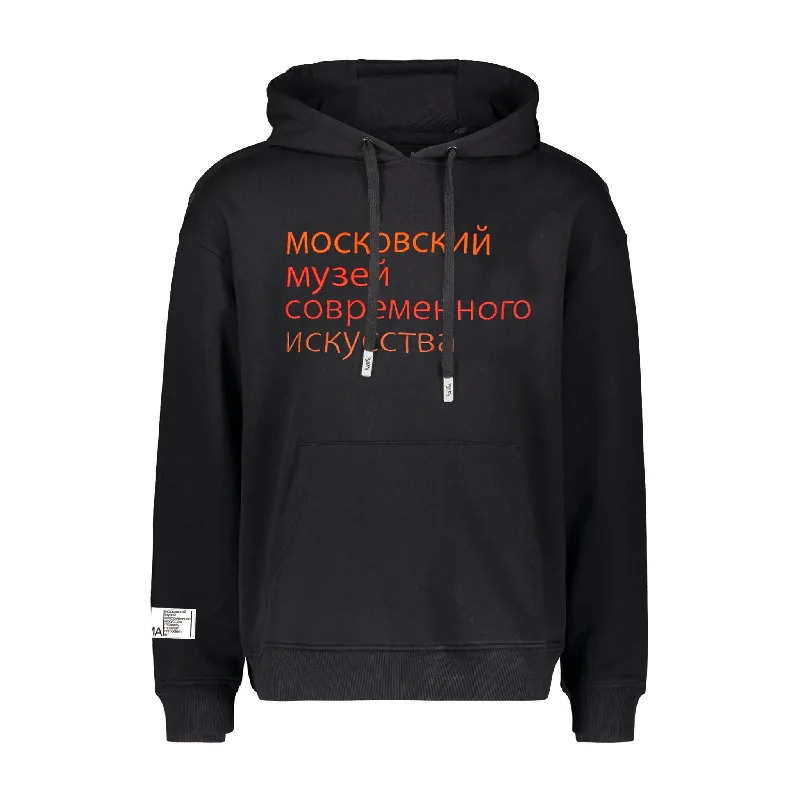 Organic cotton men hoodie for a sustainable and soft feel RED LIGHT HOODIE BLACK