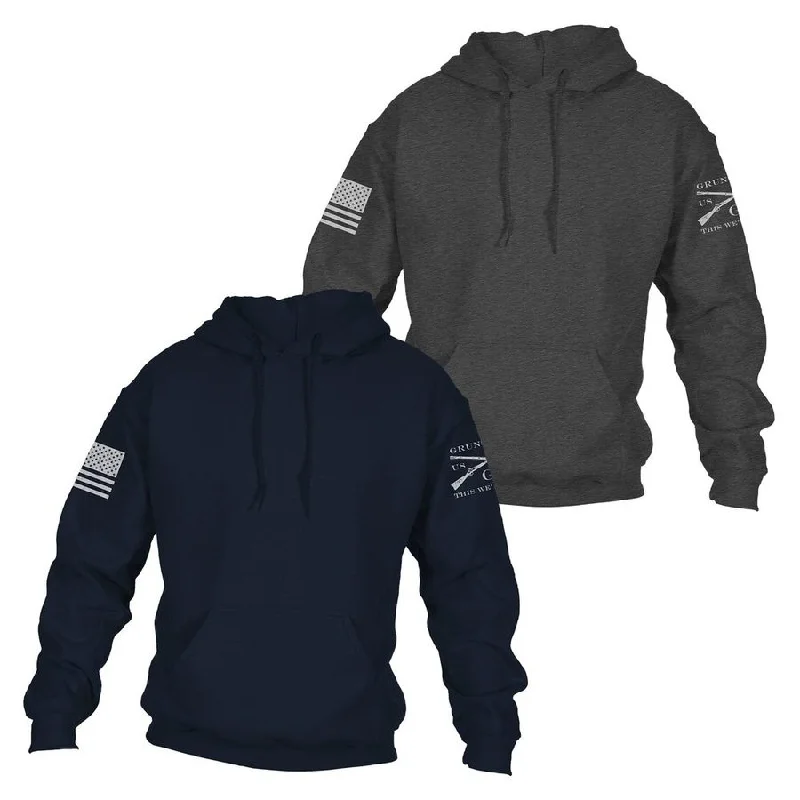 Graphic - printed men hoodie with anime motifs for otaku fans Standard Issue Core Basic Hoodie 2 Pack - Navy & Dark Heather Gray Graphic - printed men hoodie with anime motifs for otaku fans Standard Issue Core Basic Hoodie 2 Pack - Navy & Dark Heather Gray