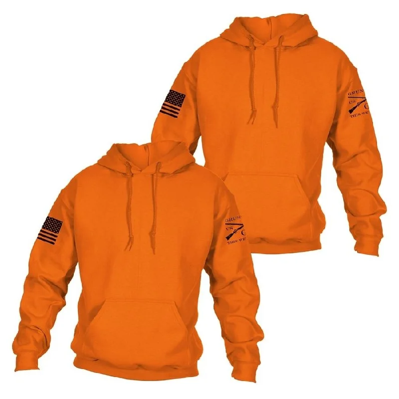 Men hoodie with a drawstring hood and adjustable hem Basic Hoodie 2 Pack - Safety Orange