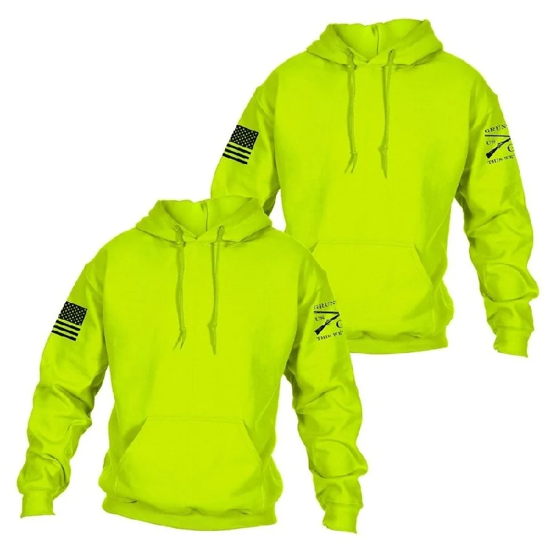 Men hoodie with a detachable hood for versatility Basic Hoodie 2 Pack - Safety Green