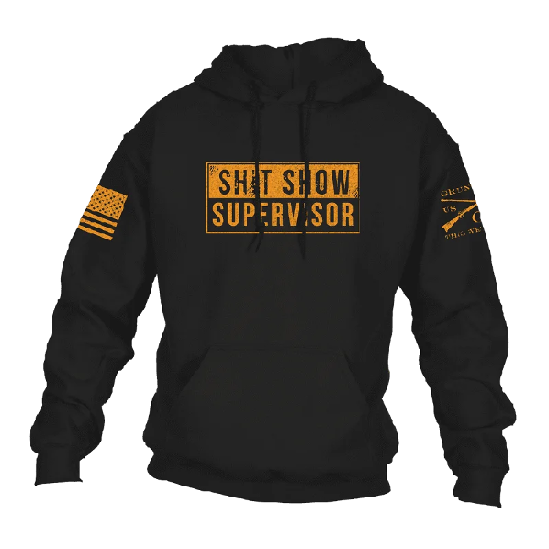 Lightweight men hoodie with mesh panels for breathability Sh*t Show Supervisor Hoodie - Black Lightweight men hoodie with mesh panels for breathability Sh*t Show Supervisor Hoodie - Black