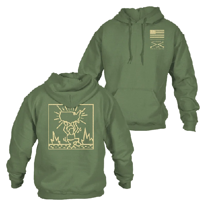 Slim - fit men hoodie to pair with skinny jeans Lift The Nation Hoodie - Military Green