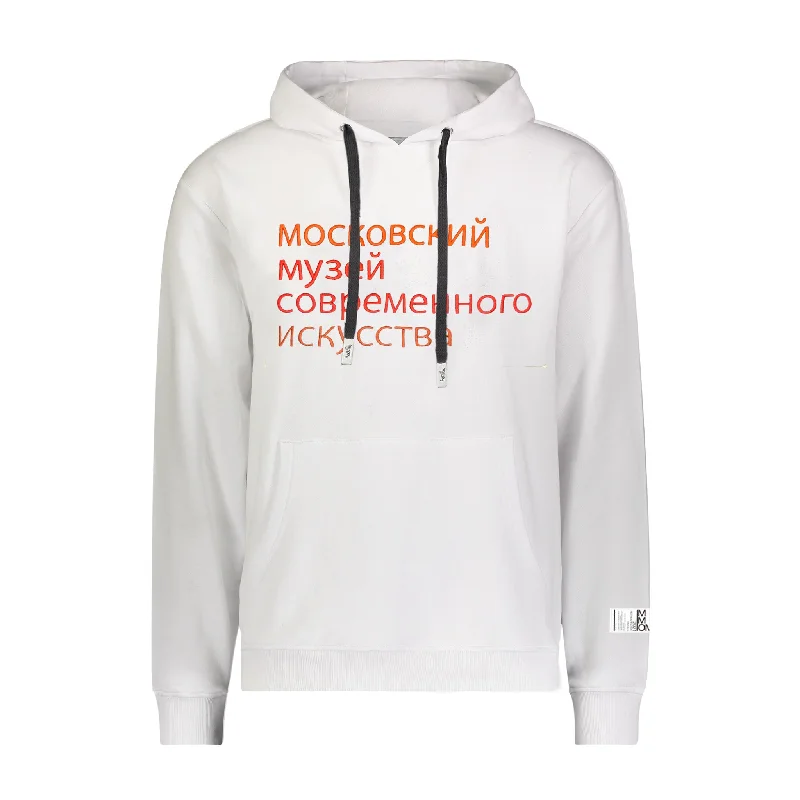 Water - resistant men hoodie for rainy days RED LIGHT HOODIE OFF WHITE