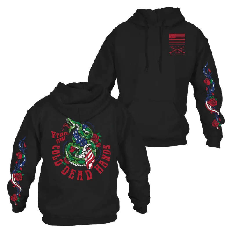 Graphic - printed men hoodie with anime motifs for otaku fans From My Cold Dead Hands Hoodie - Black Graphic - printed men hoodie with anime motifs for otaku fans From My Cold Dead Hands Hoodie - Black